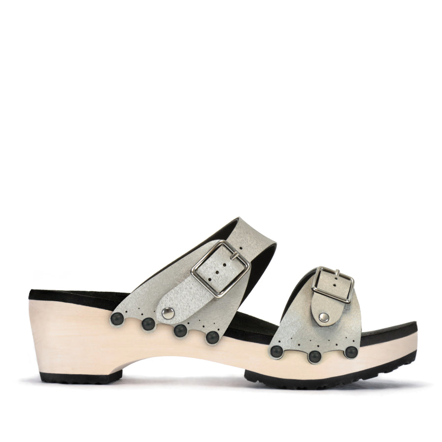 Mid Clog Buckle Toe Mule