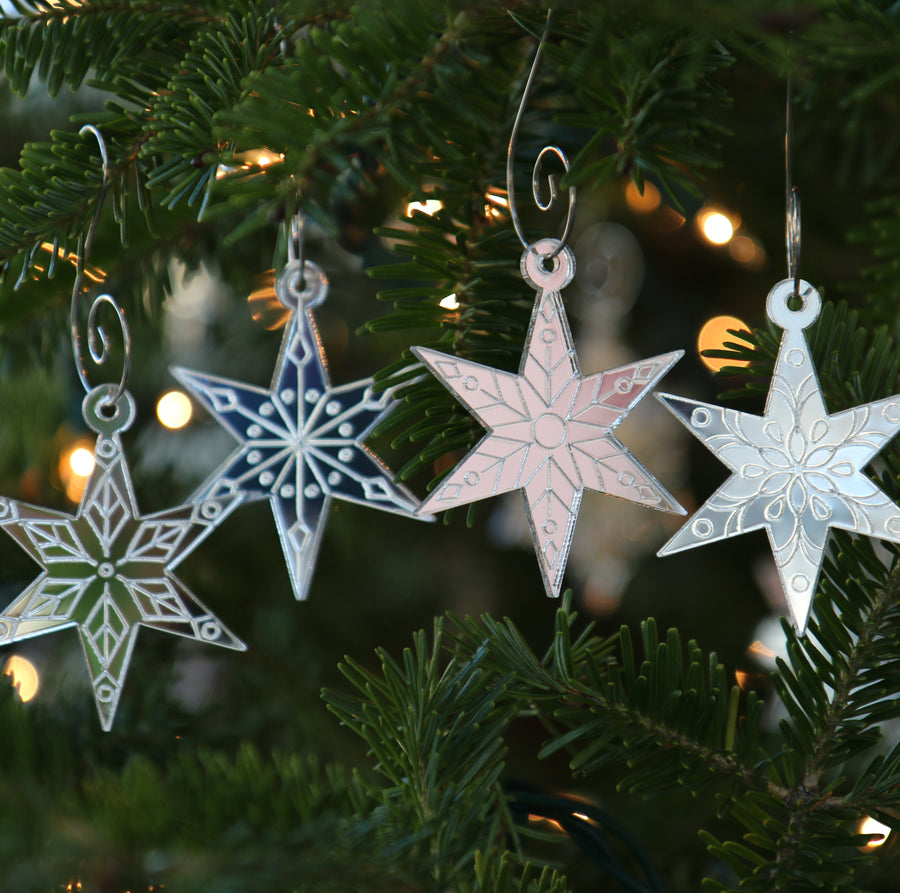 Set of Mini Star Snowflake Ornaments