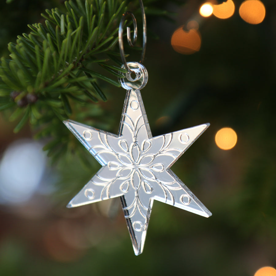 Set of Mini Star Snowflake Ornaments