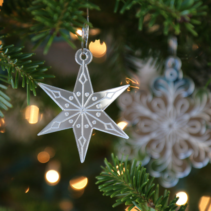 Set of Mini Star Snowflake Ornaments