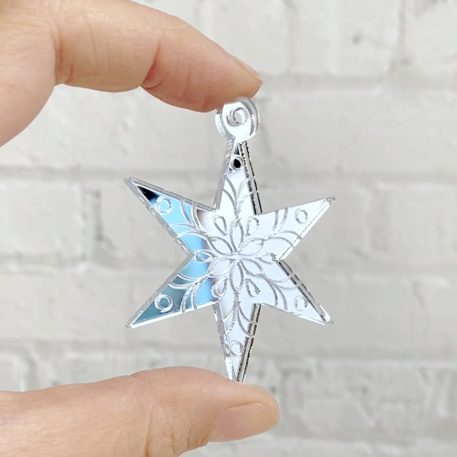 Set of Mini Star Snowflake Ornaments