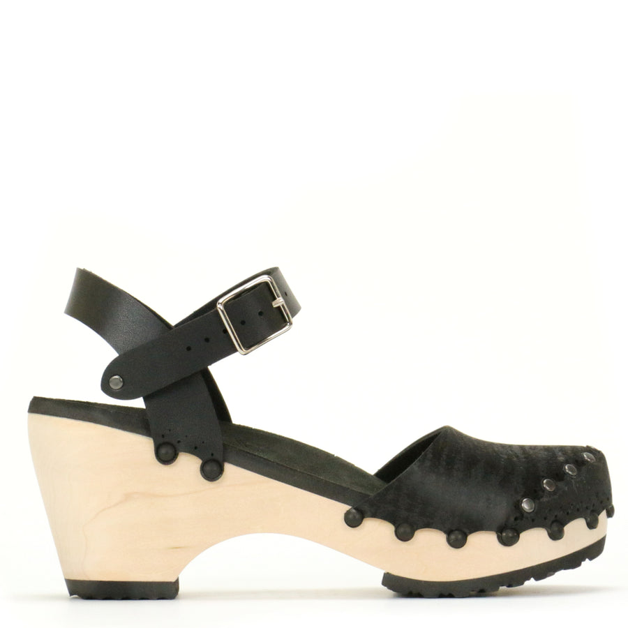 Tall Clog Closed Toe Ankle in Black