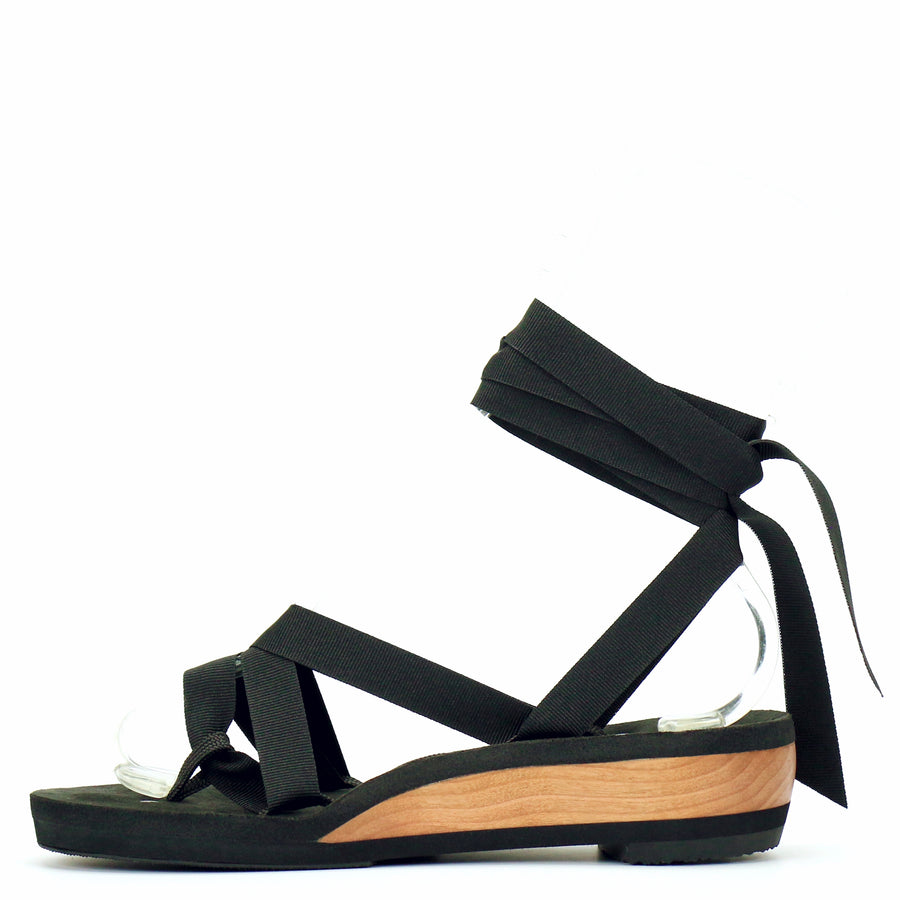 Low Wedge Thong Ribbon Sandal - Mohop