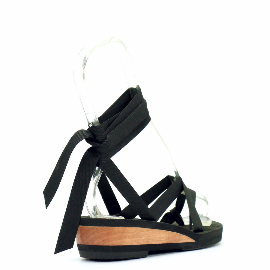 Low Wedge Thong Ribbon Sandal - Mohop