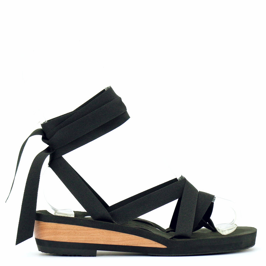 Low Wedge Thong Ribbon Sandal - Mohop