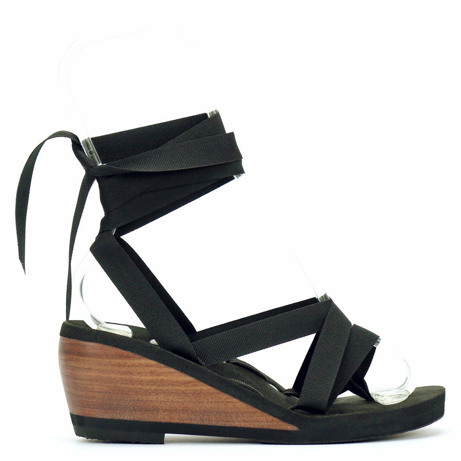 Mid Wedge Thong Ribbon Sandal - Mohop