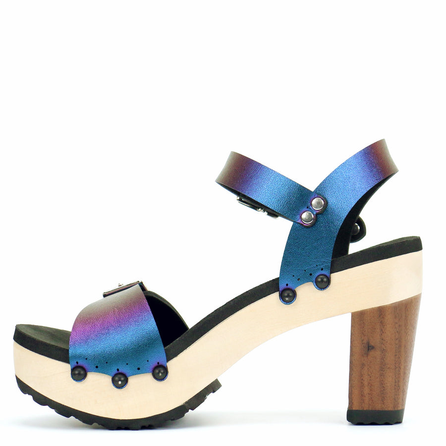 High Heel Buckle Toe Ankle in Peacock - Mohop