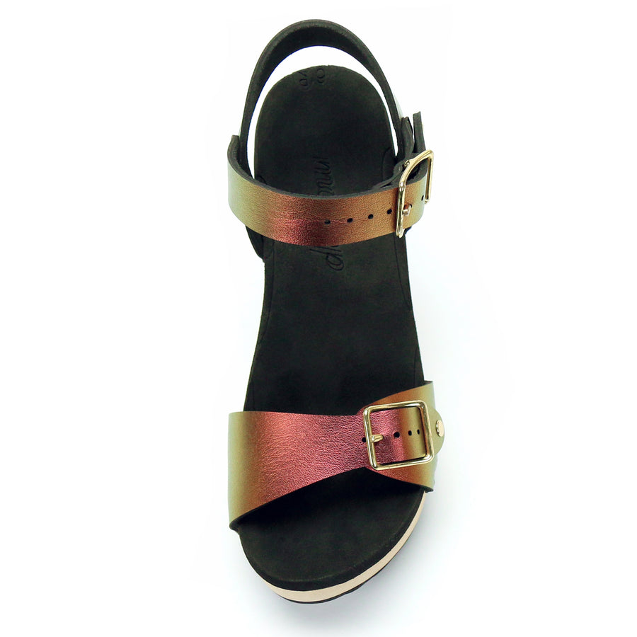 High Heel Buckle Toe Ankle in Ruby - Mohop