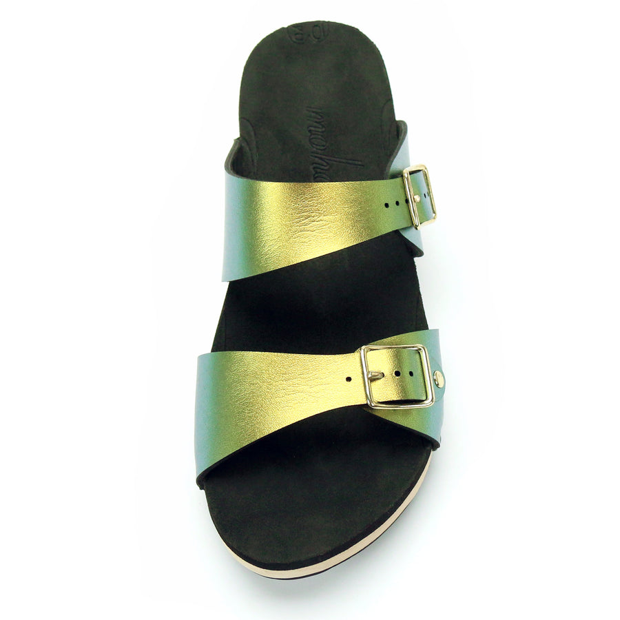 Low Clog Buckle Toe Mule in Scarab - Mohop