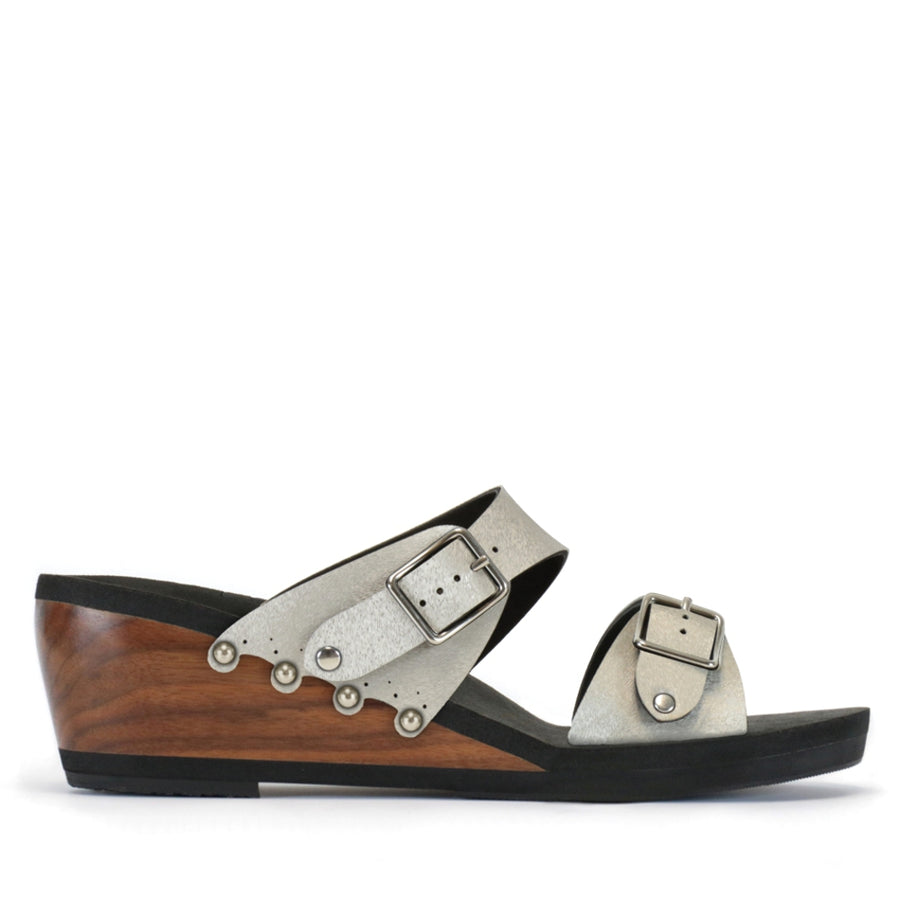 Mid Wedge Buckle Toe Mule